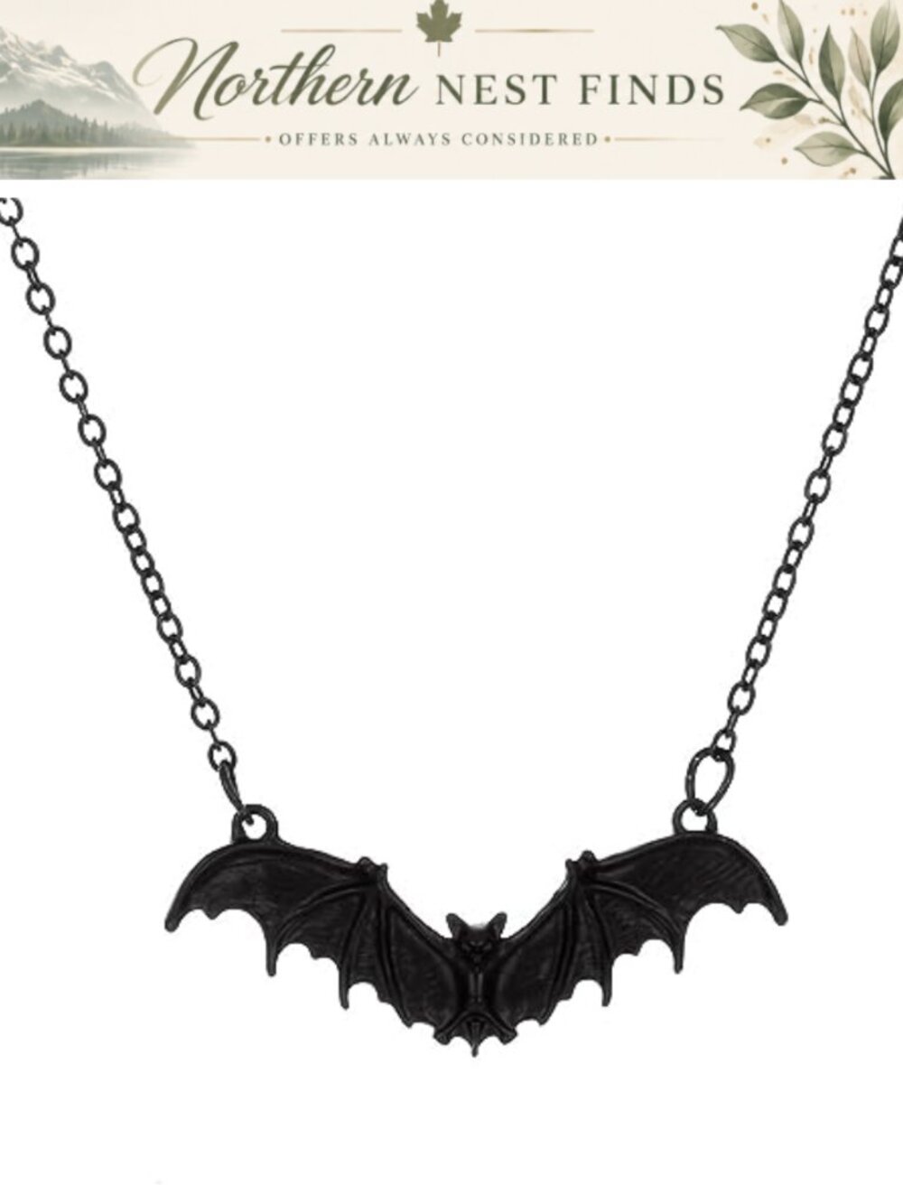 Gothic Bat Pendant Necklace Alloy Punk Wing Choker Halloween Jewelry Gift